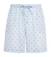 Derek Rose Mens Ledbury Striped Elephant-print Cotton Lounge Shorts Blue In Blue
