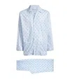 Derek Rose Mens Blue Ledbury Striped Elephant-print Cotton Pyjamas In Blue