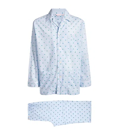 DEREK ROSE COTTON ELEPHANT PRINT PYJAMA SET