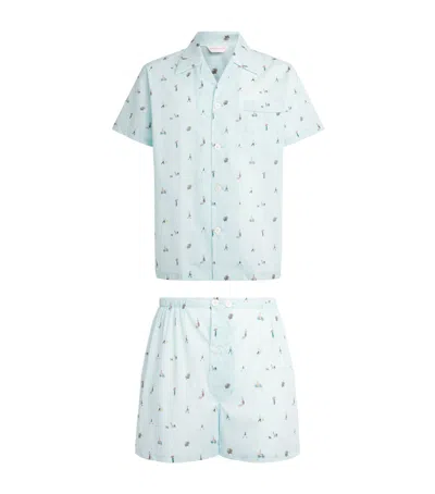 Derek Rose Cotton Ledbury Pyjama Set In Multi