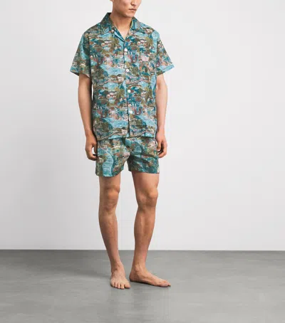 Derek Rose Cotton Ledbury Pyjama Set In Multi