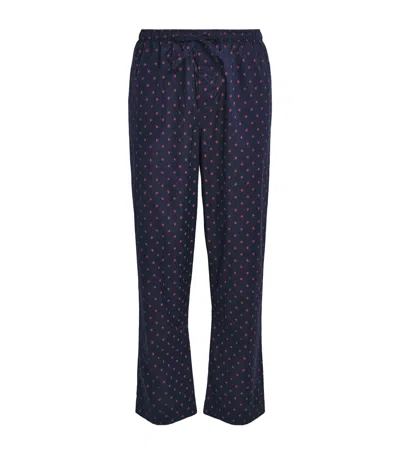 Derek Rose Cotton Nelson Lounge Trousers In Multi