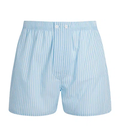 Derek Rose Cotton Traditional Boxers In Blue