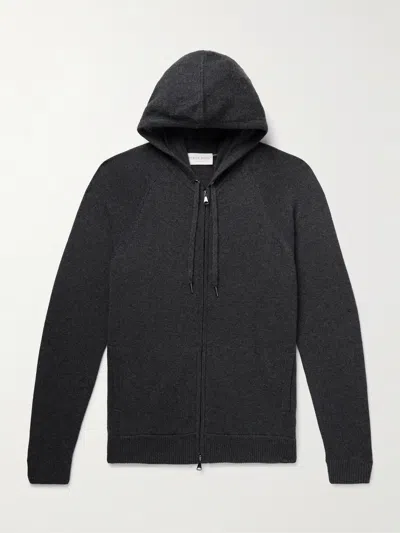 Derek Rose Finley Cashmere Zip-up Hoodie In Gray