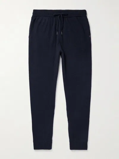 Derek Rose Finley Tapered Cashmere Sweatpants In Blue