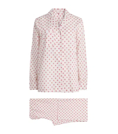 Derek Rose Geometric Nelson Pyjama Set In Neutral