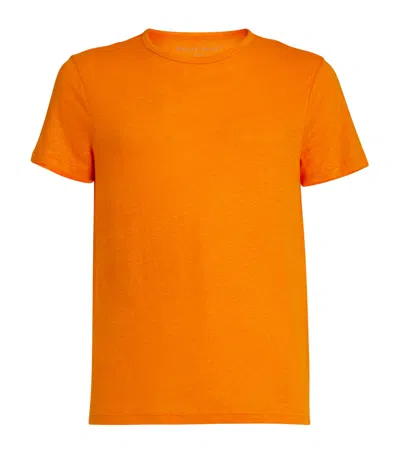 Derek Rose Linen Jordan T-shirt In Orange