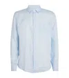 Derek Rose Linen Milan Print Shirt In Blue