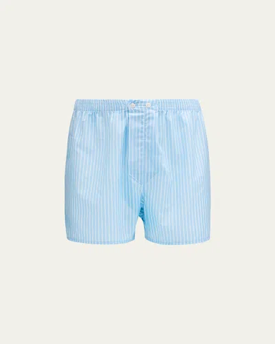 Derek Rose Men's Amalfi 21 Cotton Batiste Boxers In Blue