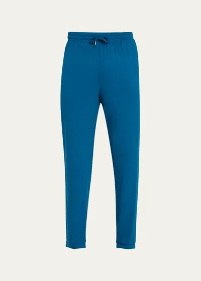 Derek Rose Men's Basel 17 Slim Cuffed Lounge Pants In Blue