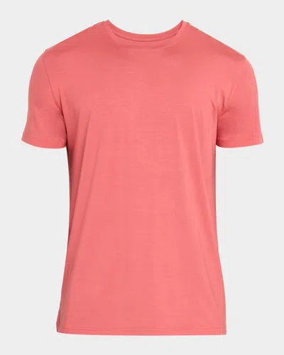 Derek Rose Men's Basel Micro Modal Stretch Crewneck T-shirt In Red