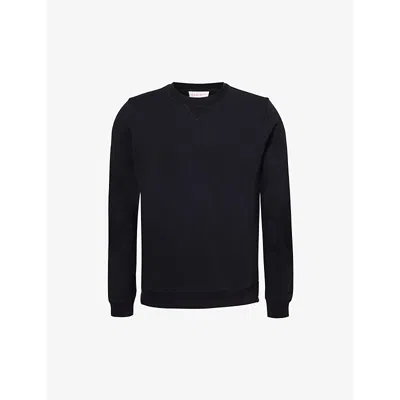 Derek Rose Mens Black Quinn Relaxed-fit Cotton-blend Sweatshirt