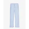 Derek Rose Mens Blue James Striped-pattern Cotton Pyjama Trousers In Blue