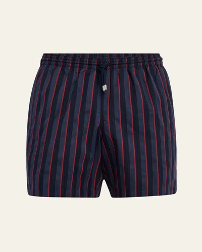Derek Rose Men's Bondi Stripe Quick-dry Swim Trunks In Blue
