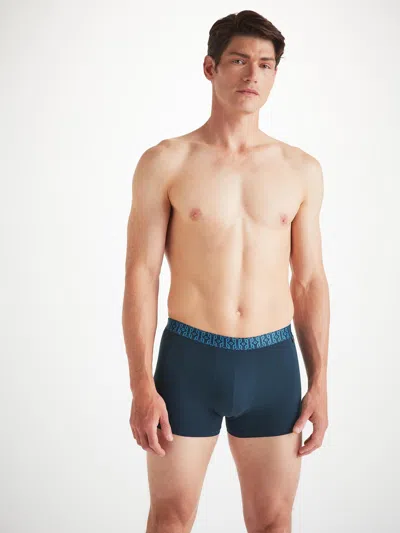Derek Rose Men's Boxer Briefs Pima Cotton Stretch Navy Rope Print