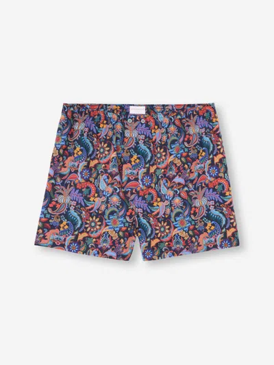 Derek Rose Men's Classic Fit Boxers Cotton Batiste Multi Jungle Paisley Print