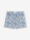 Derek Rose Men's Classic Fit Boxers Cotton Batiste White Jungle Paisley Print