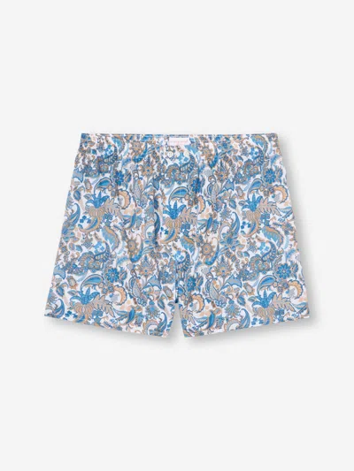 Derek Rose Men's Classic Fit Boxers Cotton Batiste White Jungle Paisley Print