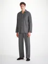 Derek Rose Men's Classic Fit Pyjamas Balmoral Brushed Cotton Charcoal In Charcoal