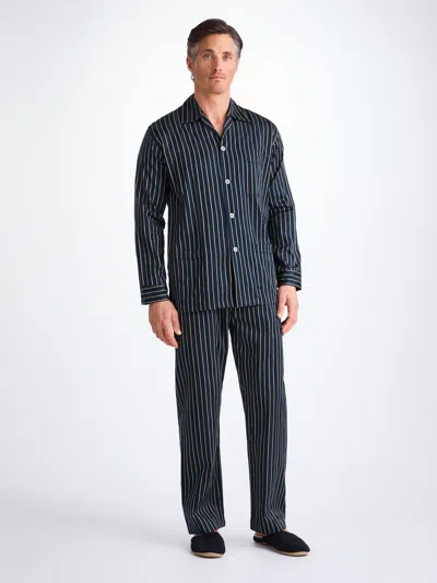 Derek Rose Men's Classic Fit Pyjamas Royal 224 Cotton Navy In Blue
