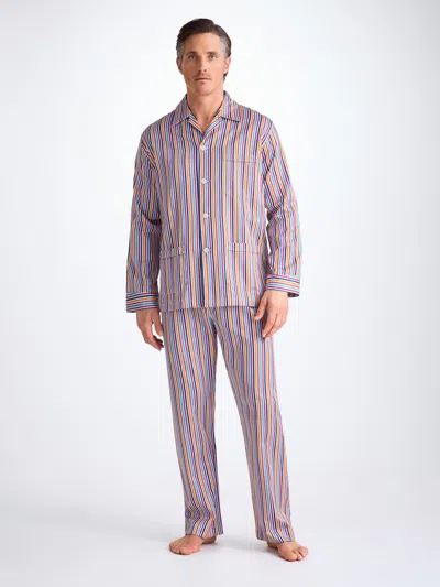 Derek Rose Men's Classic Fit Pyjamas Wellington 59 Cotton Multi