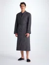 Derek Rose Men's Dressing Gown Cotton Batiste Navy Jungle Leaf Print In Navy