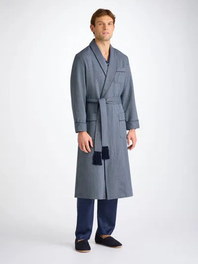 Derek Rose Men's Dressing Gown Lincoln 11 Navy