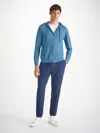 Derek Rose Men's Hoodie Basel Micro Modal Stretch Steel Blue In Steel Blue