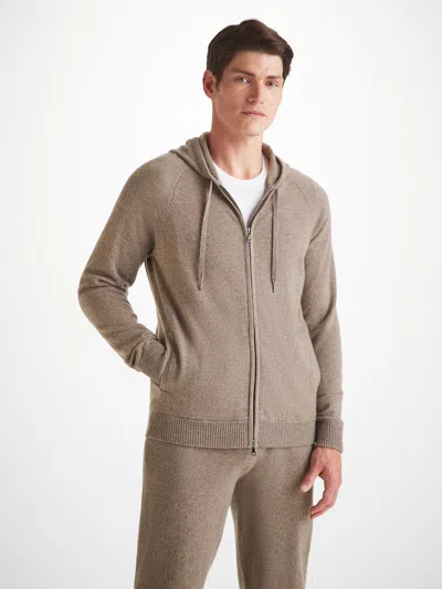 Derek Rose Men's Hoodie Finley Cashmere Mole Heather
