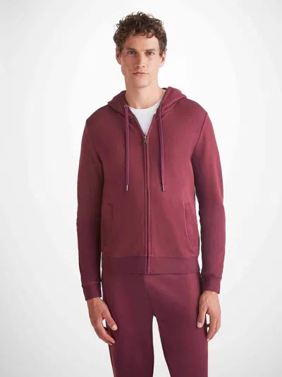 Derek Rose Men's Hoodie Quinn Cotton Modal Burgundy