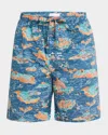 Derek Rose Men's Ledbury Seascape Cotton Lounge Shorts In Pattern