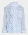 Derek Rose Men's Ledbury Striped Elephant-print Pajama Set