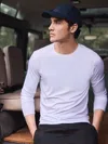 Derek Rose Men's Long Sleeve T-shirt Barny Pima Cotton White In White