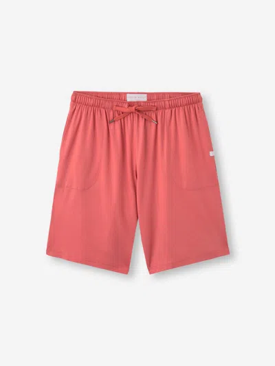 Derek Rose Men's Lounge Shorts Basel Micro Modal Stretch Apple Red