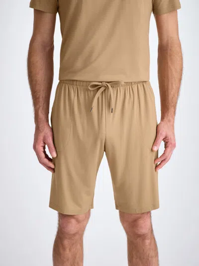 Derek Rose Men's Lounge Shorts Basel Micro Modal Stretch Camel