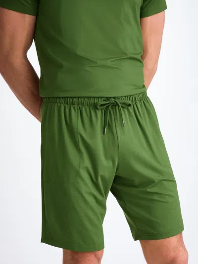 DEREK ROSE DEREK ROSE MEN'S LOUNGE SHORTS BASEL MICRO MODAL STRETCH LEAF GREEN