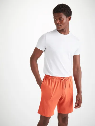Derek Rose Men's Lounge Shorts Basel Micro Modal Stretch Spiced Orange