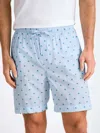 Derek Rose Mens Ledbury Striped Elephant-print Cotton Lounge Shorts Blue In Blue