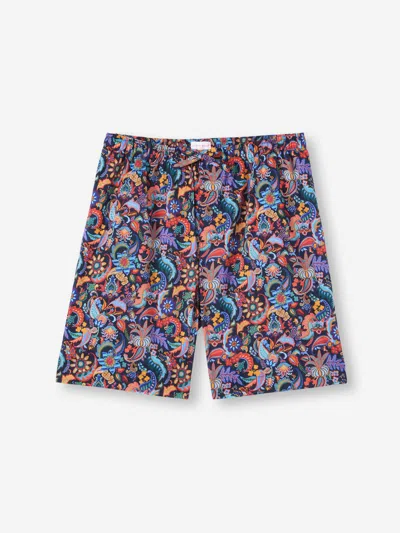 Derek Rose Men's Lounge Shorts Cotton Batiste Multi Jungle Paisley Print