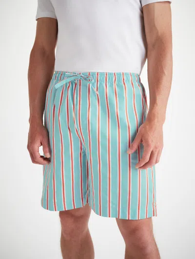 Derek Rose Men's Lounge Shorts Royal 223 Cotton Turquoise