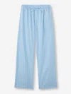 Derek Rose Men's Lounge Trousers Amalfi 21 Cotton Batiste Blue