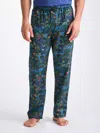 Derek Rose Cotton Jungle Print Lounge Trousers In Multi