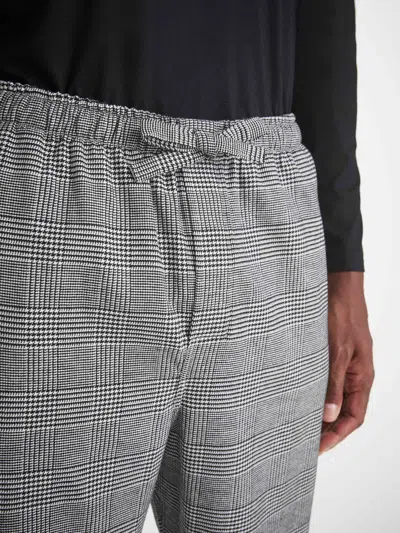 Derek Rose Men's Lounge Trousers Kelburn 42 Brushed Cotton Black