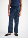 Derek Rose Mens Navy Ledbury Straight-leg Relaxed-fit Cotton Pyjama Trousers In Navy