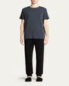 Derek Rose Men's Marl Crewneck Short-sleeve Knit Tee In Gray
