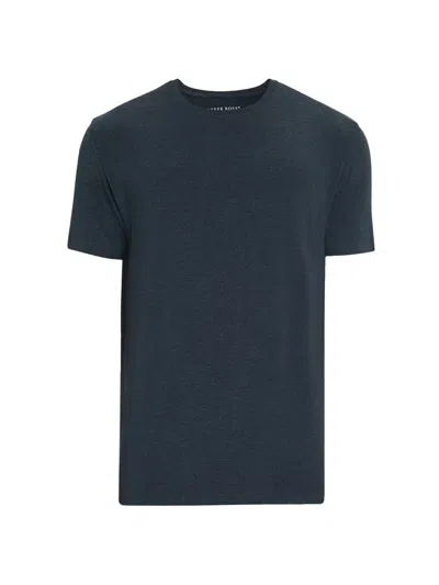 Derek Rose Men's Marl Jersey Crewneck T-shirt In Charcoal