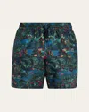 Derek Rose Men's Swim Shorts Multi Midnight Jungle Print In Multi