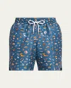 Derek Rose Men's Maui Swim Trunks In Blue