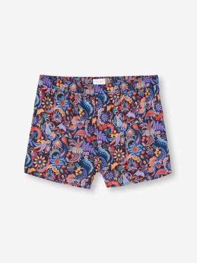 Derek Rose Men's Modern Fit Boxers Cotton Batiste Multi Jungle Paisley Print