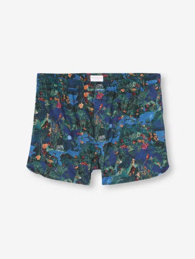 Derek Rose Men's Modern Fit Boxers Cotton Batiste Multi Midnight Jungle Print